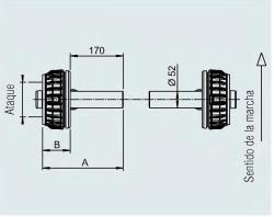BRAKE TORQUE 2X2051 1300 KG 98X4 M12X1.5 MM 230 MM 125 MM 50 MM 23 KG  REF. AL-KO 214 412